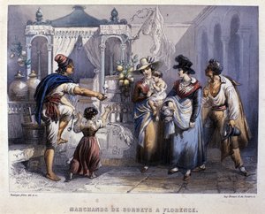 Ein Sorbetverkäufer in Florenz. Lithographie um 1820 von Unknown artist