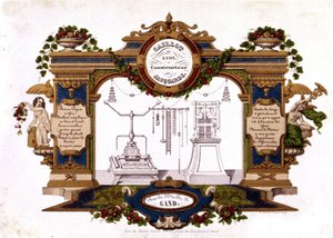 Werbung eines Herstellers des Jacquard-Webstuhls „Caillot de Lyon“