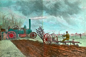 Landwirtschaftliche Arbeit und Fortschritt: Dampfpflügen