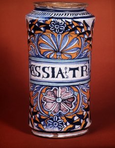 Albarello: Apothekenvase, Fayence