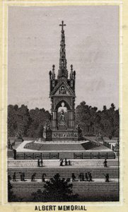 Albert Memorial, London, England. Chromolithographie Ende des 19. Jahrhunderts.
