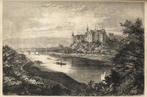 Schloss Albrechtsburg - Sachsen - Deutschland - Das Schloss Albrechtsburg im Land Sachsen in Deutschland - Gravur - 1866