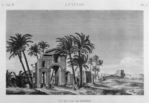 Antinoë: Ansicht des Triumphbogens in „Beschreibung von Ägypten“, Kaiserliche Ausgaben