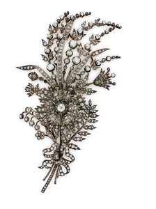 Antike Diamant-Blumencorsage-Brosche, ca. 1885 von Unknown artist