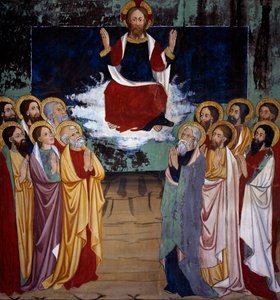 Himmelfahrt, Leben Christi (15. Jahrhundert), Fresken, Kapelle des Heiligen Sebastian, Villard-de-Lans, Rhone-Alpes, Frankreich