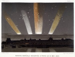 Nordlicht beobachtet in Paris am 13.05.1869 - in „Magnetismus und Elektrizität“ von Amédée Guillemin von Unknown artist
