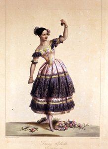 Österreichische Tänzerin Fanny Elssler (1810-1884) im Ballett „Der lahme Teufel“ 02/06/1836. Druck des 19. Jahrhunderts von Unknown artist