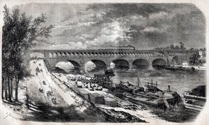 Viadukt von Auteuil (Pont du Jour Brücke) im Jahr 1867 von Unknown artist