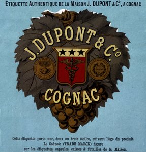 Authentisches Etikett von J. Dupont & Co, Cognac. Ausgabe 1882 von Unknown artist
