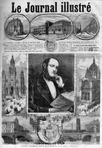 Baron Georges Eugene Haussmann, Präfekt der Seine 1868 - Titelblatt des „Illustrierten Journals“ von 1868 von Unknown artist