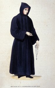 Benediktiner der Kongregation von Saint Maur. Gravur aus einem Album über religiöse Orden, Paris