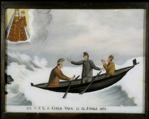 Boot im unruhigen Meer - Ex-voto von Notre Dame de Laghet