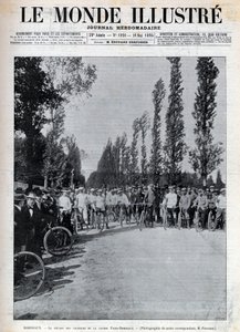 Bordeaux - der Start des Paris-Bordeaux-Rennens - Titelblatt von „Le Monde Illustré“ von 1895