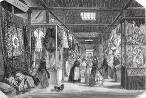 Carre du Palais Royal in Paris im 19. Jahrhundert - Gravur in „Tableau-de-Paris“ von Edmond Texier 1852.