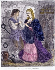 Cartridge von einer Dame im Gefängnis besucht - in „Cartridge, König der Banditen“ von Grandpré