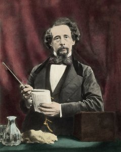 Charles Dickens (1812-1870) bei einer Lesung um 1860