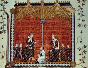 Karl V. der Weise und Jeanne de Bourbon, umgeben von ihren Kindern