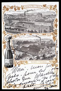 Chateau de Beijing in Epernay und die Filiale in Luxemburg von Champagner „Mercier", frühes 20. Jahrhundert von Unknown Artist