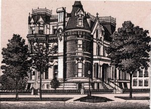 Chicago, Vereinigte Staaten: Ansicht von der Ecke Prairie Avenue und 22nd Street. in „Die Welt illustriert 168 Ansichten“ Undatiert (spätes 19. Jahrhundert) von Unknown artist