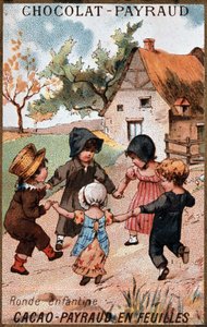 Kinderspiel, Werbung für Schokolade Payraud, ca. 1895