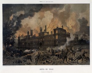 Commune de Paris: Das Feuer des Rathauses von Paris am 24. Mai