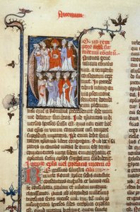 Konzil von Nicäa - Manuskriptillumination (alte lateinische Übersetzung der ersten ökumenischen Konzilien, Isidor zugeschrieben), Mittelalter (Ref. 365, 351r). B. Mr. Toulouse. Antrag auf Genehmigung bei der Stadtbibliothek Toulouse (Tel.: 05 62 27 66 von Unknown artist