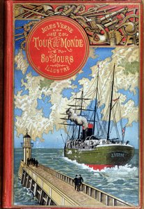 Cover „In 80 Tagen um die Welt“ von Jules Verne, ed. Hetzel