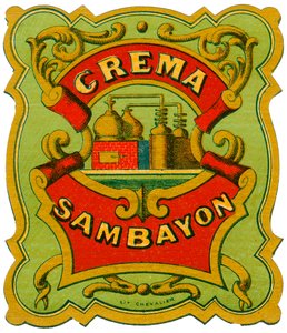Crema Sambayon Alkoholwerbung (Chromolithographie, Ende des 19. Jahrhunderts) von Unknown artist