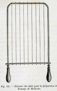 Querteiler für die Zubereitung von holländischem Käse - in „The wonders of industry“ von Louis Figuier