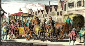 Tod von Heinrich IV.: Ermordung von Heinrich IV. (1553 - 1610) am 14. Mai 1610 durch François Ravaillac (1578 - 1610). Kupferstich des 17. Jahrhunderts. Private Sammlung. von Unknown artist