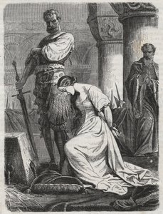 Tod von Katherine Howard, Ehefrau von Heinrich VIII. - Gravur 1864
