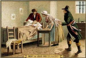 Tod von Ludwig XVII. (08.06.1795). Chromolithographie des 19. Jahrhunderts
