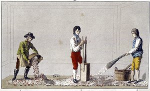 Dekoration: eine der Etappen des Bodenpflasters
