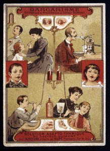 Dr. Dumonts antiseptisches und anästhetisches Gurgelmittel - Werbung, Ende des 19. Jahrhunderts