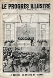 Dreyfus-Affäre. Prozess in Rennes. Alfred Dreyfus vor dem Kriegsrat (1899). Titelblatt von 