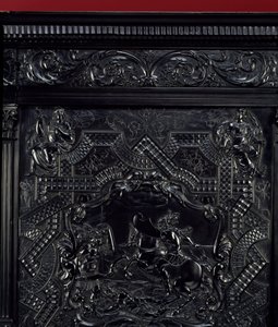 Ebenholzpraxis: Horatius Cocles verteidigt die Sublicius-Brücke in Rom (Detail) von Unknown artist