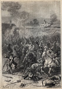 Das Massaker an den Puritanern - Illustration des 19. Jahrhunderts für den historischen Roman „Die Puritaner von Schottland“ (Old Mortality) von Walter Scott (1771-1832)