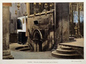 Eingang der Geburtsgrotte in Bethlehem, Ende 19. Jahrhundert von Unknown artist