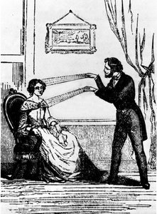 Hypnose-Experiment. Gravur von 1890