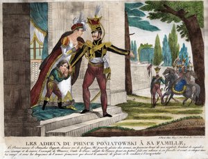 Abschied von Prinz Joseph Antoni Poniatowski von seiner Familie, zeitgenössische Gravur von Unknown artist