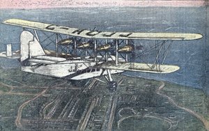 Erster Flug des Short Scylla Flugzeugs zwischen London und Paris, Juni 1934