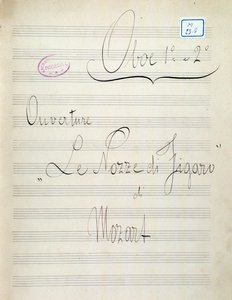 Erste Seite der Noten für Oboe von Le nozze di Figaro, Oper von Mozart (19. Jahrhundert) von Unknown artist