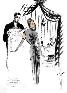 Französische Mode, Cocktailkleid-Design im Restaurant
