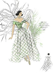 Französische Mode, Tanzkleid-Design für späte 1940er Jahre