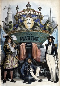 Frontispiz in „Allgemeine Geschichte der Marine“ unter der Leitung von Herrn Van Tenac