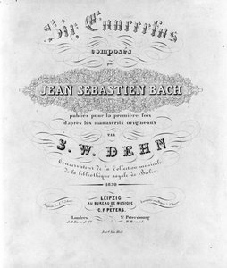 Frontispiz der Partitur der sechs Konzerte von Johann Sebastian Bach von Unknown artist