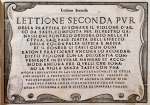 Frontispiz von Lettione Seconda von Silvestro Ganassi dal Fontego von Unknown artist