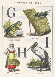 G H I: Frosch, Kapuze, Italiener, Ibis