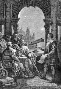 Galileo Galilei präsentiert das erste astronomische Fernrohr dem Dogen von Venedig
