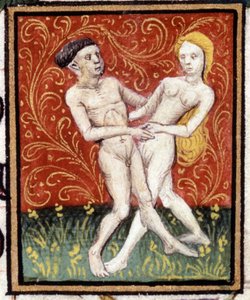 Zwillinge. Miniatur eines Horoskops. Manuskript des 15. Jahrhunderts. Bibl. Trivulziana, Mailand